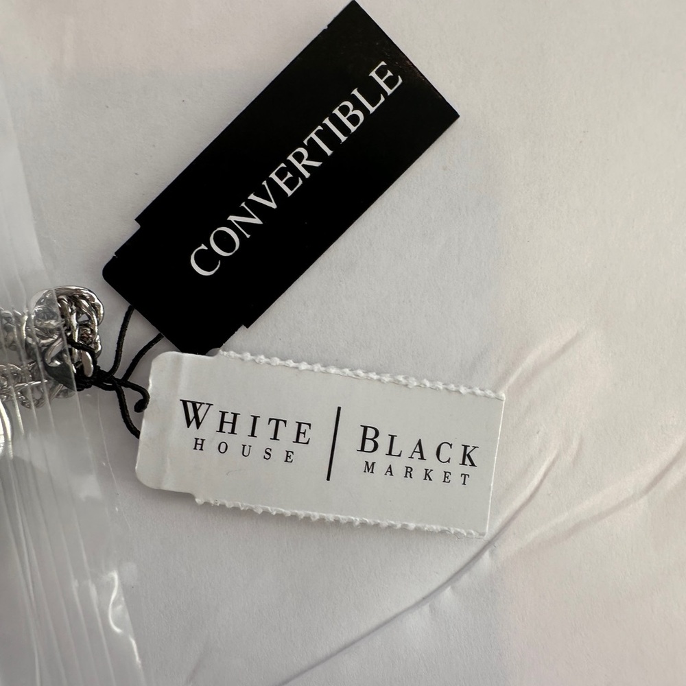 WHBM Pave Crystal Silver Rose Pendant/Broach Convertible Necklace NWT - Picture 14 of 14